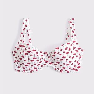 Abercrombie & Fitch Cherry Print Curve Love Wide Strap Underwire Bikini Top 🍒